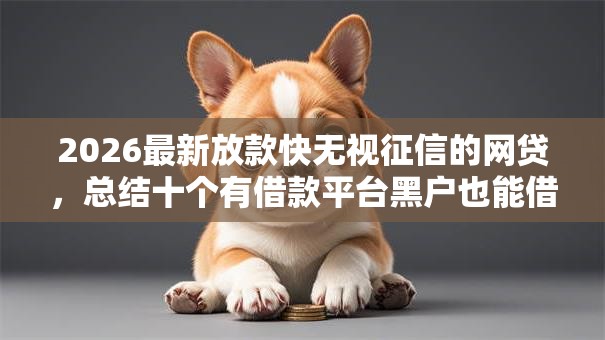 2026最新放款快无视征信的网贷，总结十个有借款平台黑户也能借！