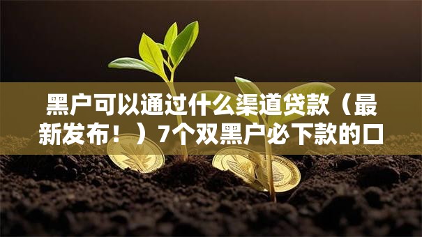黑户可以通过什么渠道贷款（最新发布！）7个双黑户必下款的口子