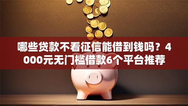 哪些贷款不看征信能借到钱吗？4000元无门槛借款6个平台推荐