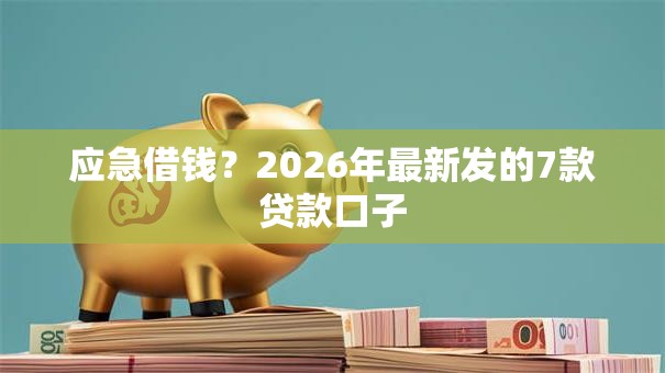 应急借钱？2026年最新发的7款贷款口子