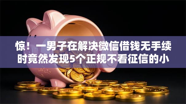 惊！一男子在解决微信借钱无手续时竟然发现5个正规不看征信的小额贷款平台，事后分享了出来