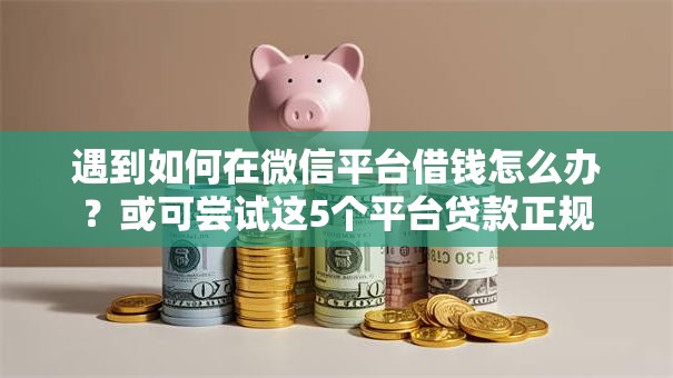 遇到如何在微信平台借钱怎么办？或可尝试这5个平台贷款正规