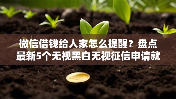 微信借钱给人家怎么提醒？盘点最新5个无视黑白无视征信申请就下款的平台