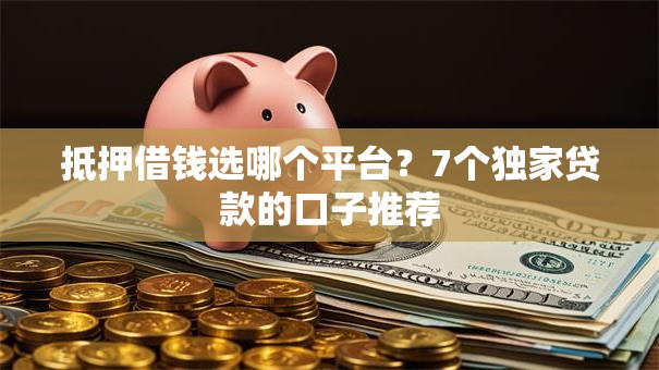 抵押借钱选哪个平台？7个独家贷款的口子推荐