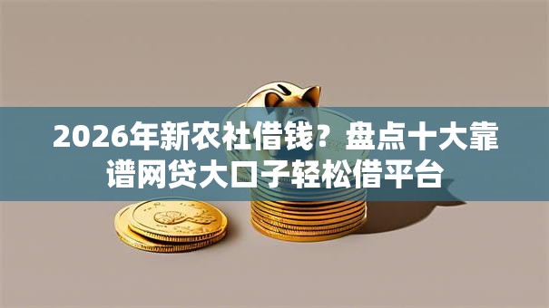 2026年新农社借钱？盘点十大靠谱网贷大口子轻松借平台