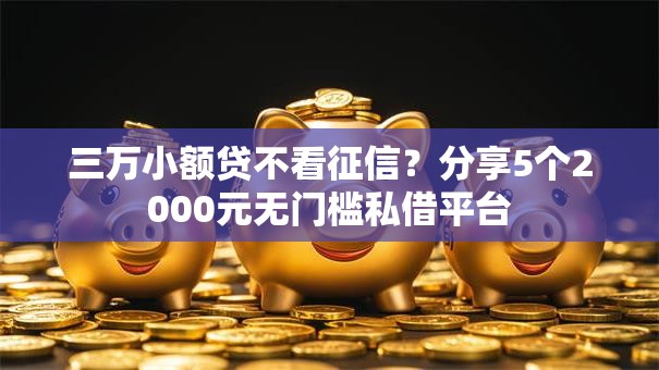 三万小额贷不看征信？分享5个2000元无门槛私借平台