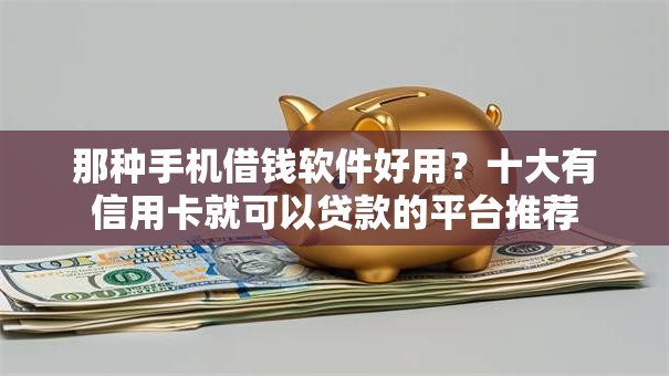 那种手机借钱软件好用？十大有信用卡就可以贷款的平台推荐