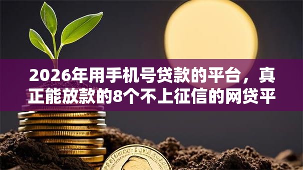 2026年用手机号贷款的平台，真正能放款的8个不上征信的网贷平台推荐