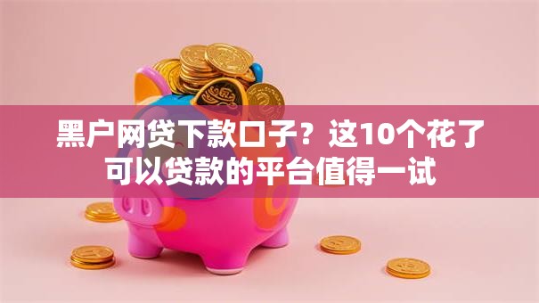 黑户网贷下款口子？这10个花了可以贷款的平台值得一试