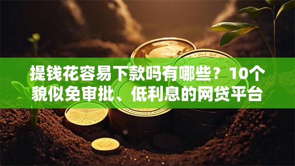 提钱花容易下款吗有哪些？10个貌似免审批、低利息的网贷平台合集