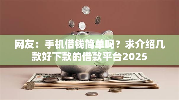 网友：手机借钱简单吗？求介绍几款好下款的借款平台2025