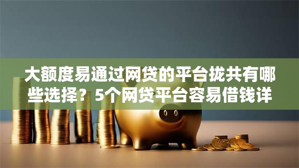 大额度易通过网贷的平台拢共有哪些选择？5个网贷平台容易借钱详解