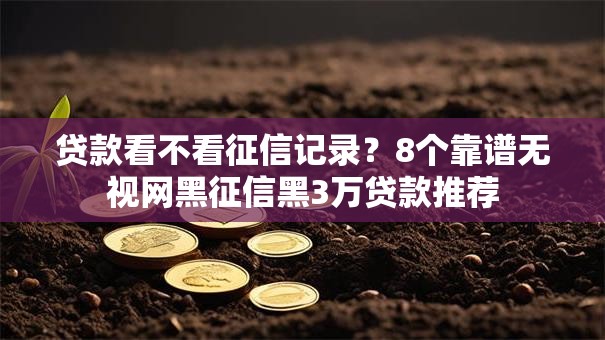 贷款看不看征信记录？8个靠谱无视网黑征信黑3万贷款推荐