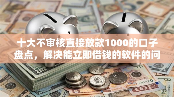 十大不审核直接放款1000的口子盘点，解决能立即借钱的软件的问题