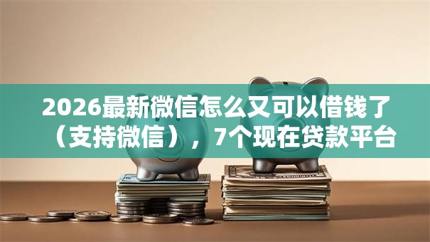 2026最新微信怎么又可以借钱了（支持微信），7个现在贷款平台好无私分享