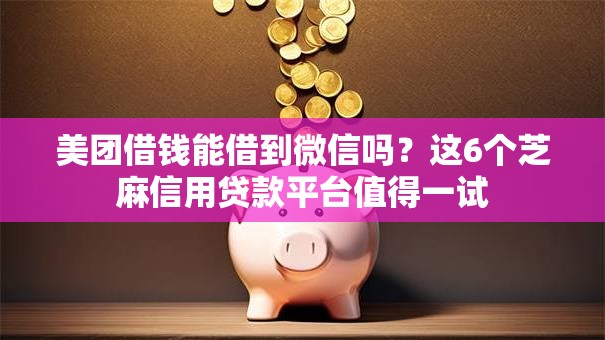 美团借钱能借到微信吗？这6个芝麻信用贷款平台值得一试