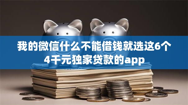 我的微信什么不能借钱就选这6个4千元独家贷款的app