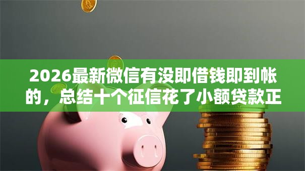 2026最新微信有没即借钱即到帐的，总结十个征信花了小额贷款正规平台！