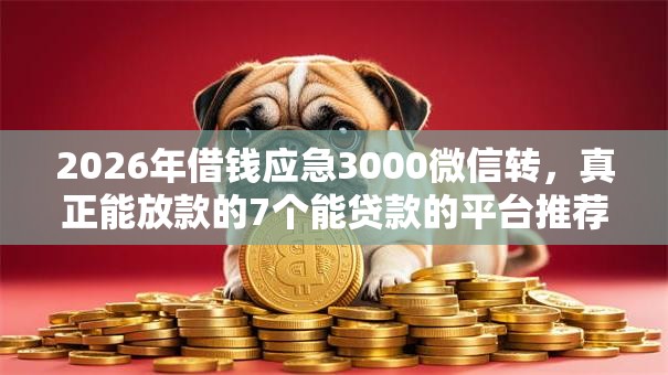 2026年借钱应急3000微信转，真正能放款的7个能贷款的平台推荐