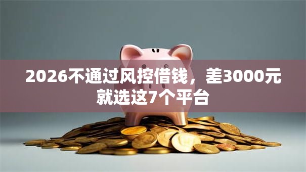 2026不通过风控借钱，差3000元就选这7个平台