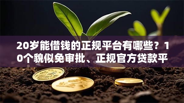20岁能借钱的正规平台有哪些？10个貌似免审批、正规官方贷款平台合集