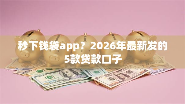 秒下钱袋app？2026年最新发的5款贷款口子