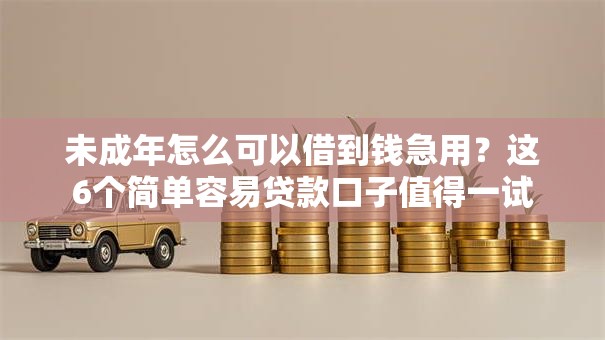 未成年怎么可以借到钱急用？这6个简单容易贷款口子值得一试