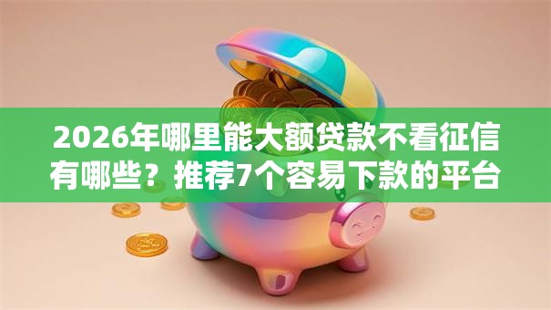 2026年哪里能大额贷款不看征信有哪些？推荐7个容易下款的平台