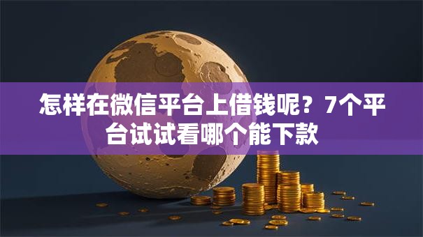 怎样在微信平台上借钱呢?7个平台试试看哪个能下款 怎样在微信平台上借钱呢?7个平台试试看哪个能下款