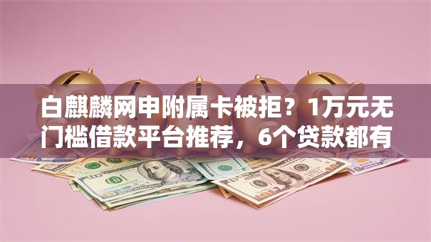 白麒麟网申附属卡被拒？1万元无门槛借款平台推荐，6个贷款都有借款平台盘点