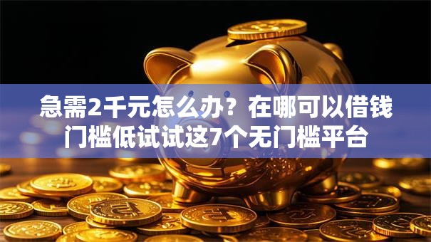 急需2千元怎么办？在哪可以借钱门槛低试试这7个无门槛平台