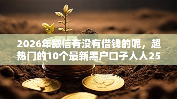 2026年微信有没有借钱的呢,超热门的10个最新黑户口子人人2500-3000推荐 2026年微信有没有借钱的呢,超热门的10个最新黑户口子人人2500-3000推荐