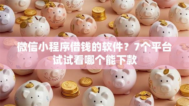 微信小程序借钱的软件？7个平台试试看哪个能下款