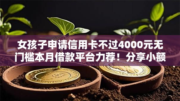女孩子申请信用卡不过4000元无门槛本月借款平台力荐！分享小额网贷口子4000元无门槛借款