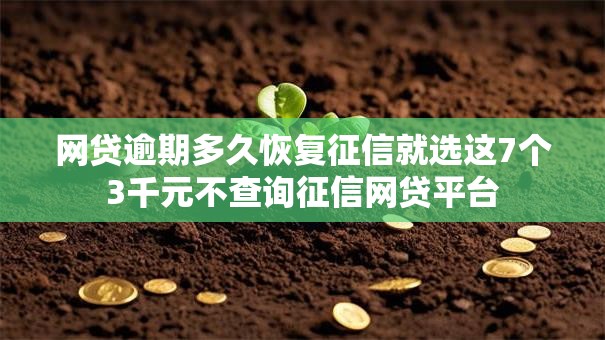 网贷逾期多久恢复征信就选这7个3千元不查询征信网贷平台