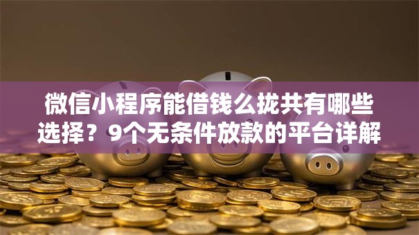微信小程序能借钱么拢共有哪些选择?9个无条件放款的平台详解 微信小程序能借钱么拢共有哪些选择?9个无条件放款的平台详解