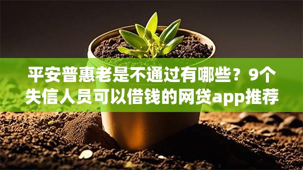 平安普惠老是不通过有哪些?9个失信人员可以借钱的网贷app推荐给你 平安普惠老是不通过有哪些?9个失信人员可以借钱的网贷app推荐给你