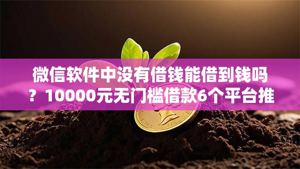 微信软件中没有借钱能借到钱吗？10000元无门槛借款6个平台推荐