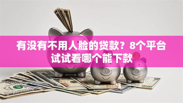 有没有不用人脸的贷款？8个平台试试看哪个能下款