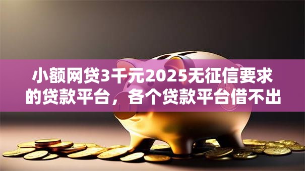小额网贷3千元2025无征信要求的贷款平台，各个贷款平台借不出来钱了的5个平台介绍