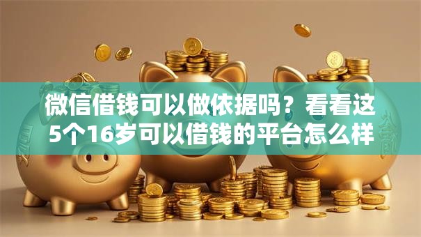 微信借钱可以做依据吗？看看这5个16岁可以借钱的平台怎么样
