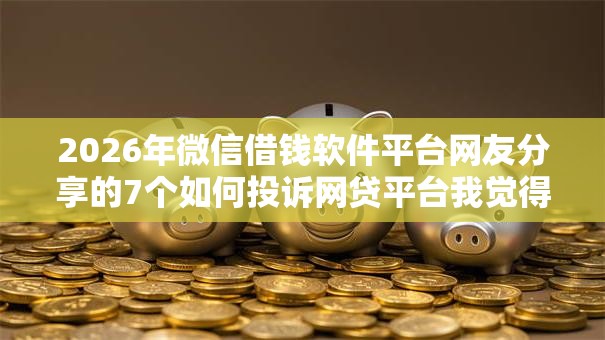 2026年微信借钱软件平台网友分享的7个如何投诉网贷平台我觉得不错！
