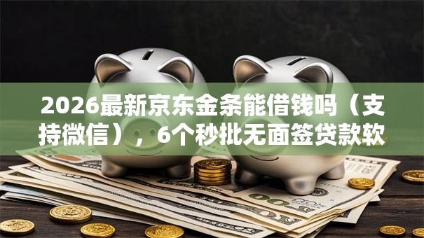 2026最新京东金条能借钱吗（支持微信），6个秒批无面签贷款软件无私分享
