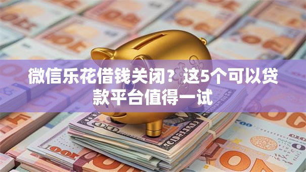 微信乐花借钱关闭？这5个可以贷款平台值得一试