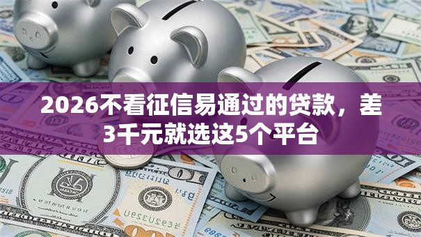 2026不看征信易通过的贷款,差3千元就选这5个平台 2026不看征信易通过的贷款,差3千元就选这5个平台