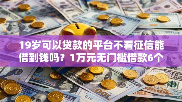 19岁可以贷款的平台不看征信能借到钱吗？1万元无门槛借款6个平台推荐