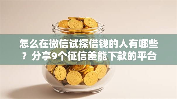 怎么在微信试探借钱的人有哪些？分享9个征信差能下款的平台