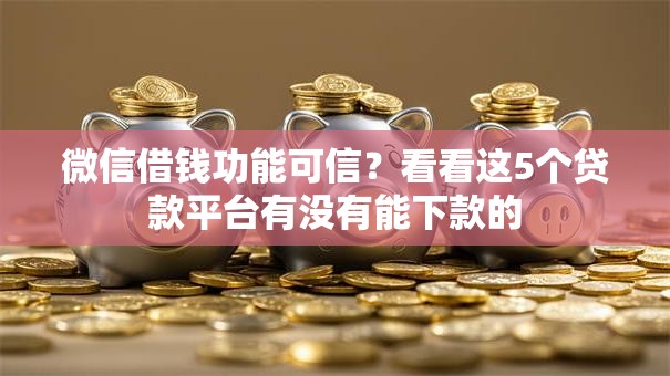微信借钱功能可信？看看这5个贷款平台有没有能下款的