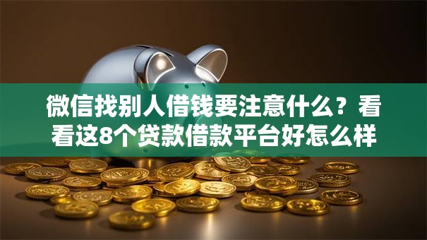 微信找别人借钱要注意什么？看看这8个贷款借款平台好怎么样