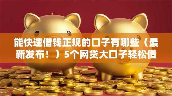 能快速借钱正规的口子有哪些（最新发布！）5个网贷大口子轻松借软件
